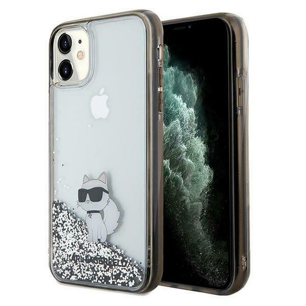 Ümbris Karl Lagerfeld KLHCN61LKCNSK Liquid Glitter Choupette iPhone 11 (läbipaistev)