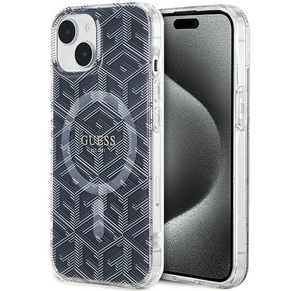 Guess Ümbris GUHMP15SHGCUSTGK MagSafe iPhone 15 (must)