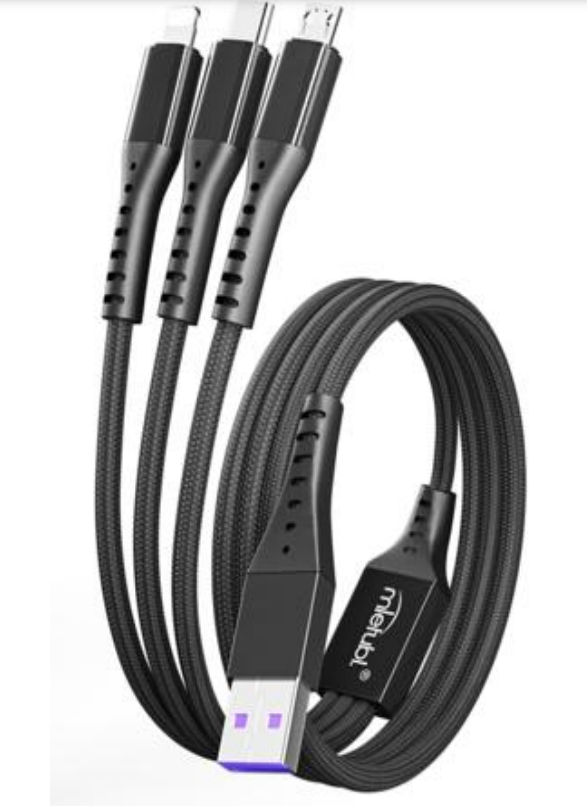 USB juhe Mletubl MTB-DCODT03 3 in 1 (1,2m/ must)