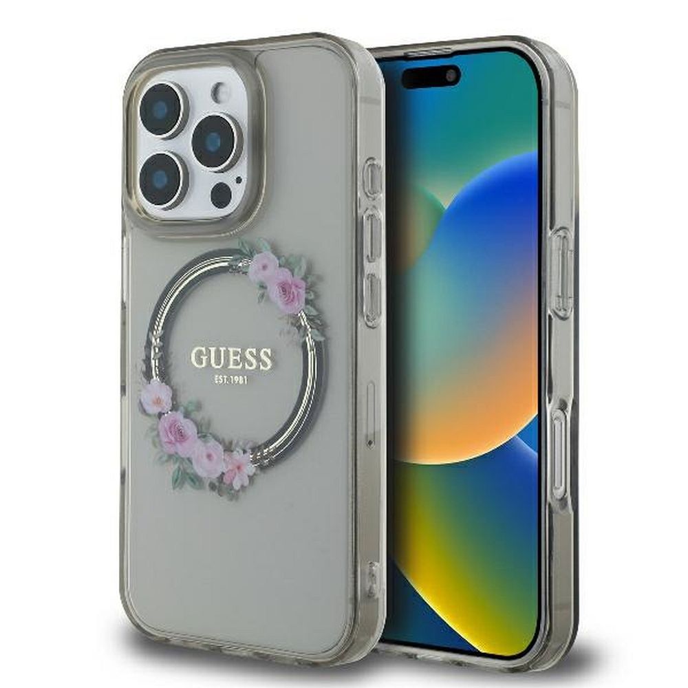 Ümbris Guess GUHMP16LHFWFCK MagSafe Flowers iPhone 16 Pro