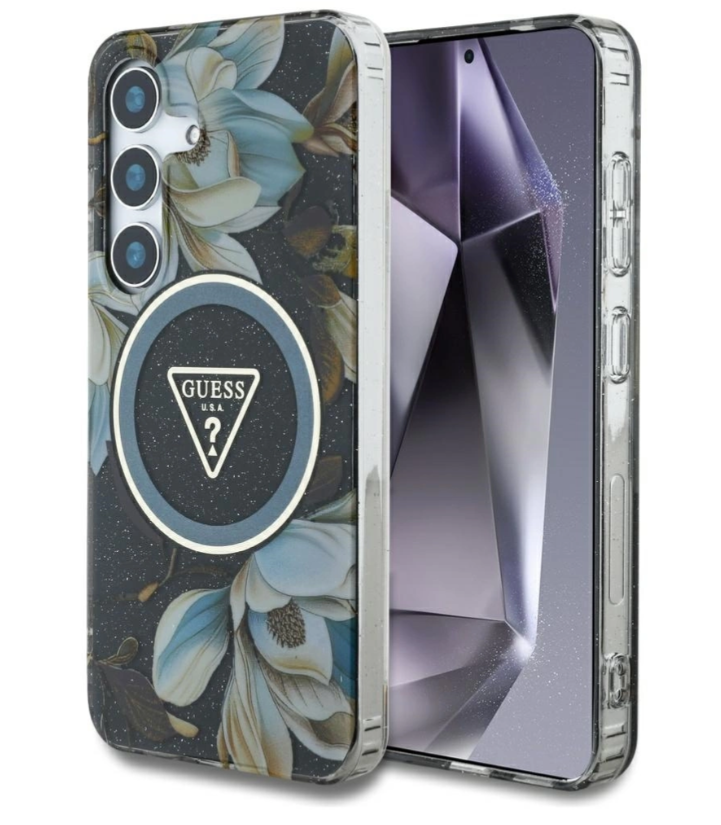 Guess ümbris Magsafe GUHMS25SHFLPEDK Samsung S25 (must)