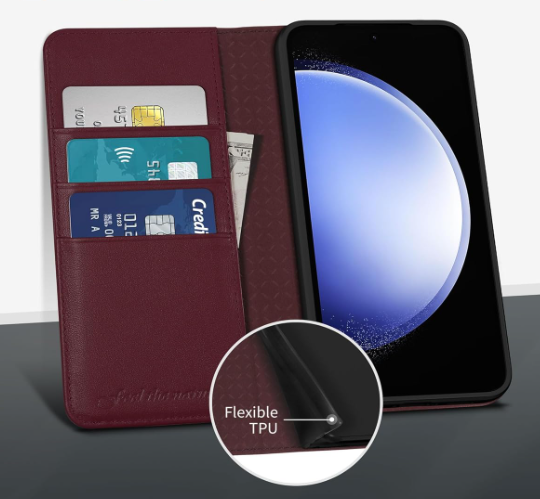 Ümbris kaanega Shieldon Samsung S24 (viinamari)