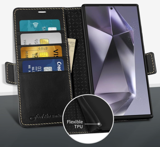 Ümbris kaanega Shieldon Samsung S24 Ultra (retromust)