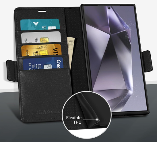 Ümbris kaanega Shieldon Samsung S24 Ultra (must)