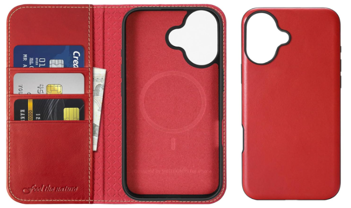 Ümbris kaanega Shieldon MagSafe iPhone 16 (punane)