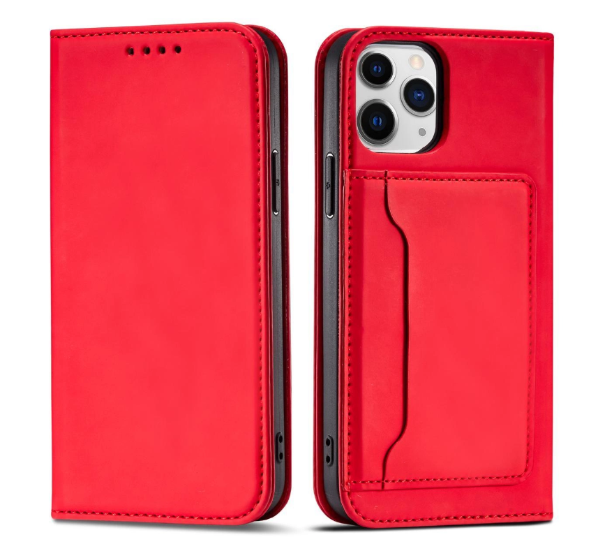 Ümbris kaanega Pouch Card Wallet iPhone 12 (punane)