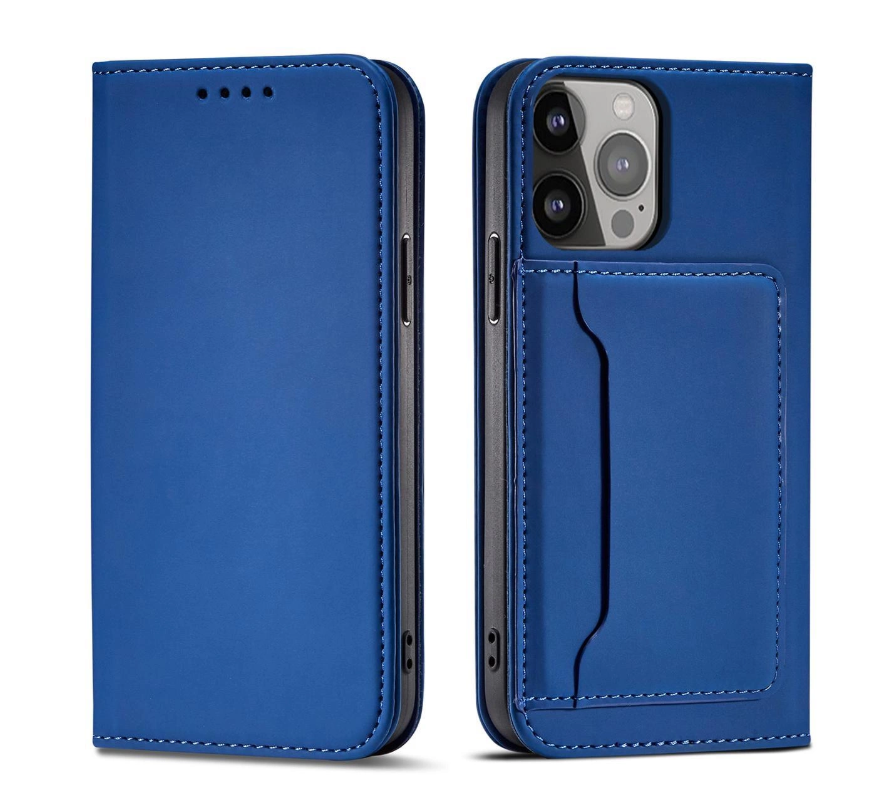 Ümbris kaanega Pouch Card Wallet iPhone 12 (sinine)