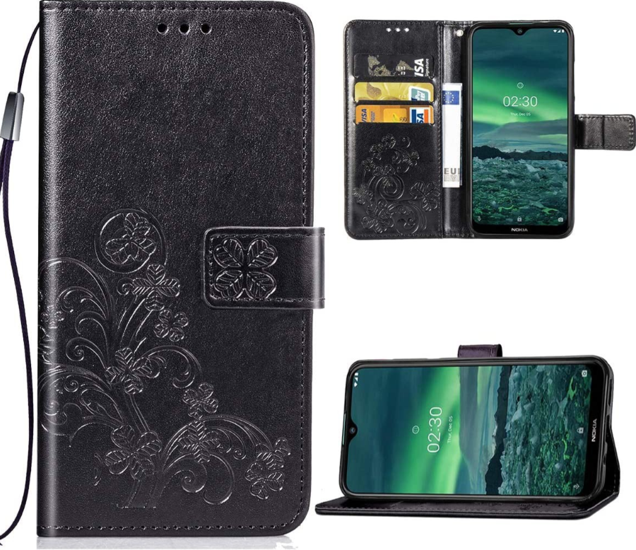 Ümbris kaanega Flower Book Samsung A56 5G (must)