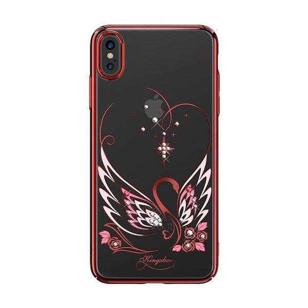 Kingxbar Swan Series Ümbris with original Swarovski crystals Iphone X/ Iphone XS (punane)