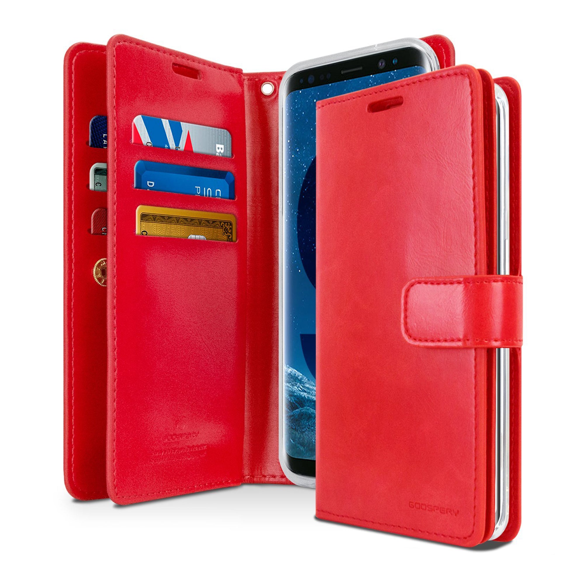 Ümbris kaanega Mercury Mansoor Diary Samsung G973/Galaxy S10 (punane)